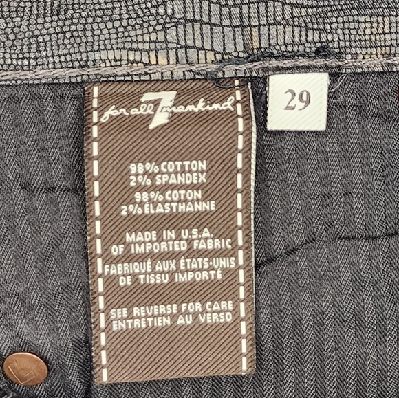 7 FOR ALL MANKIND Women's l skinny second skin jeans, black metallic, size 29 - Picture 6 of 8